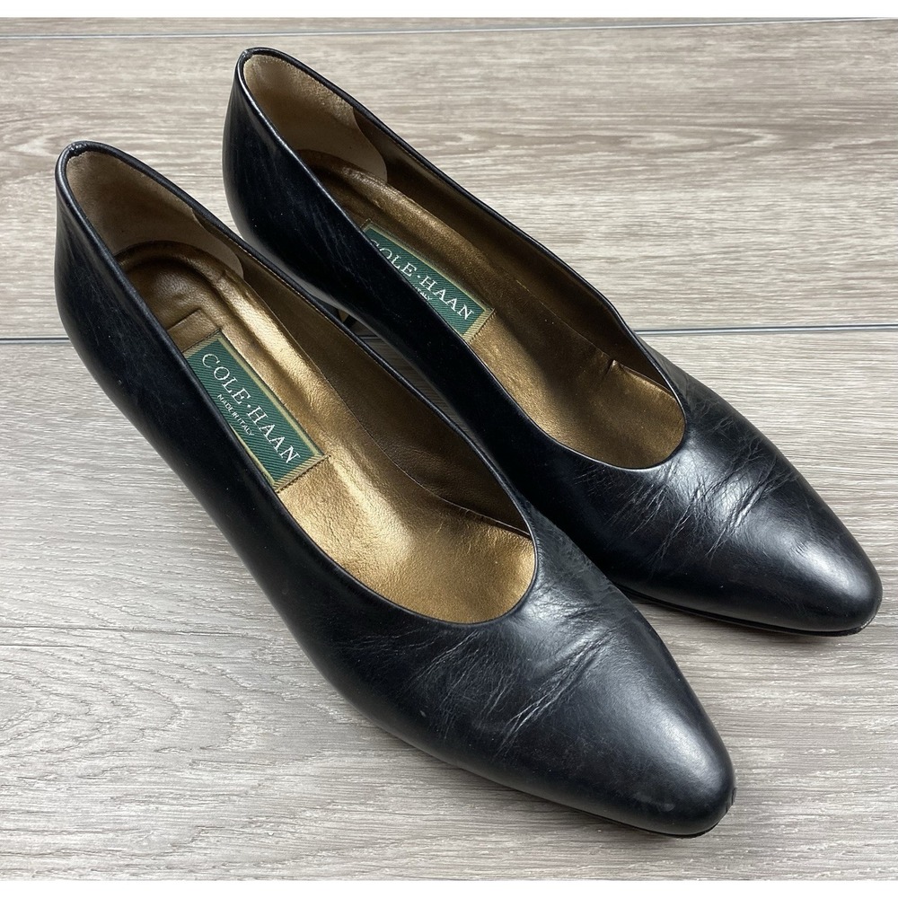 Cole Haan Women's Leather Heel Pumps Black Size 8.5 B